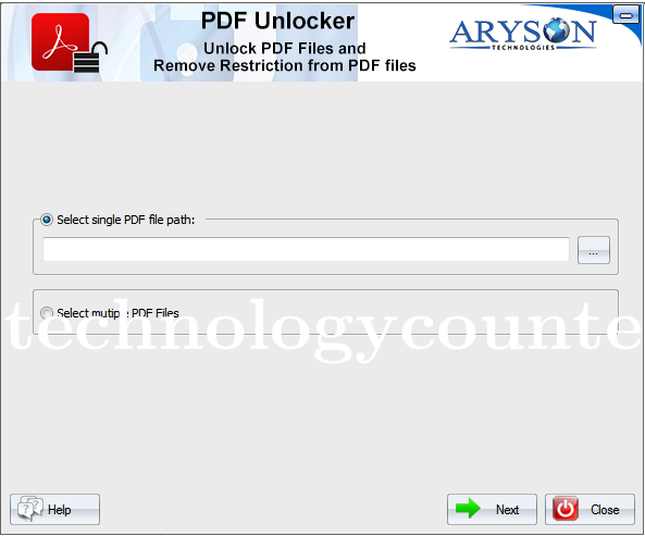Aryson PDF Unlocker Screenshots